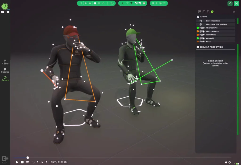 Motion capture image in c3d file